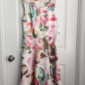 Calvin Klein Colorful Brushstroke Midi Dress